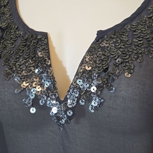 Express Y2K Sheer Sequin Top New Year's Party - Picture 4 of 14